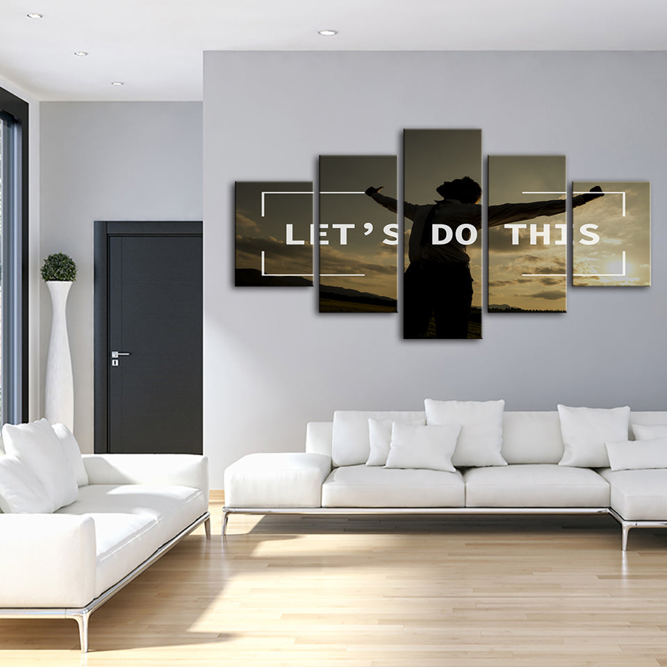 Let's Do This 5 Stück - Leinwand Wandkunst Gemälde