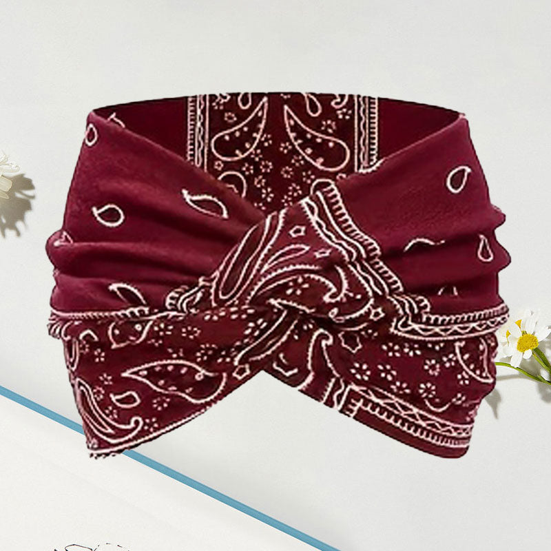 Brehn | Vintage-Stil Breites Batik-Haarband