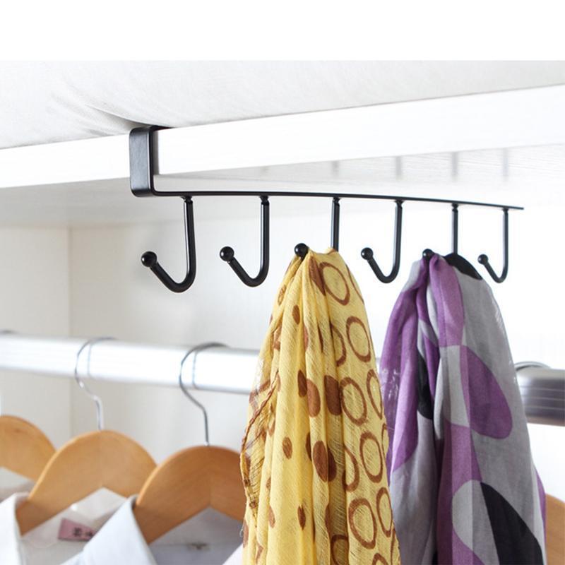 Kleiderstange mit 6 Haken für die Montage unter dem Küchenschrank
