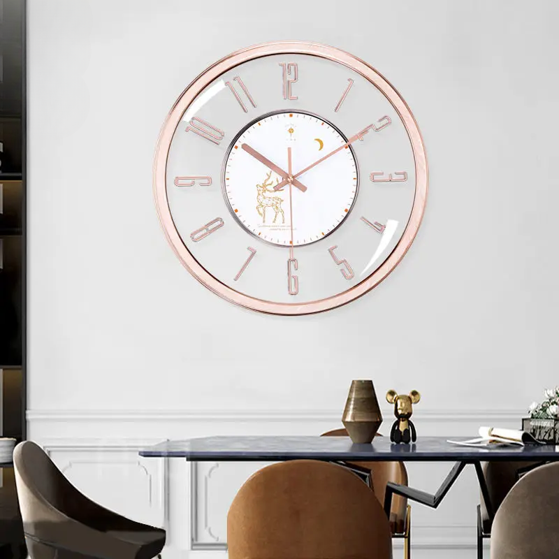 Luxuriöse stille Wanduhr – Modernes Design mit großem Zifferblatt für Wohnzimmer | Brehn