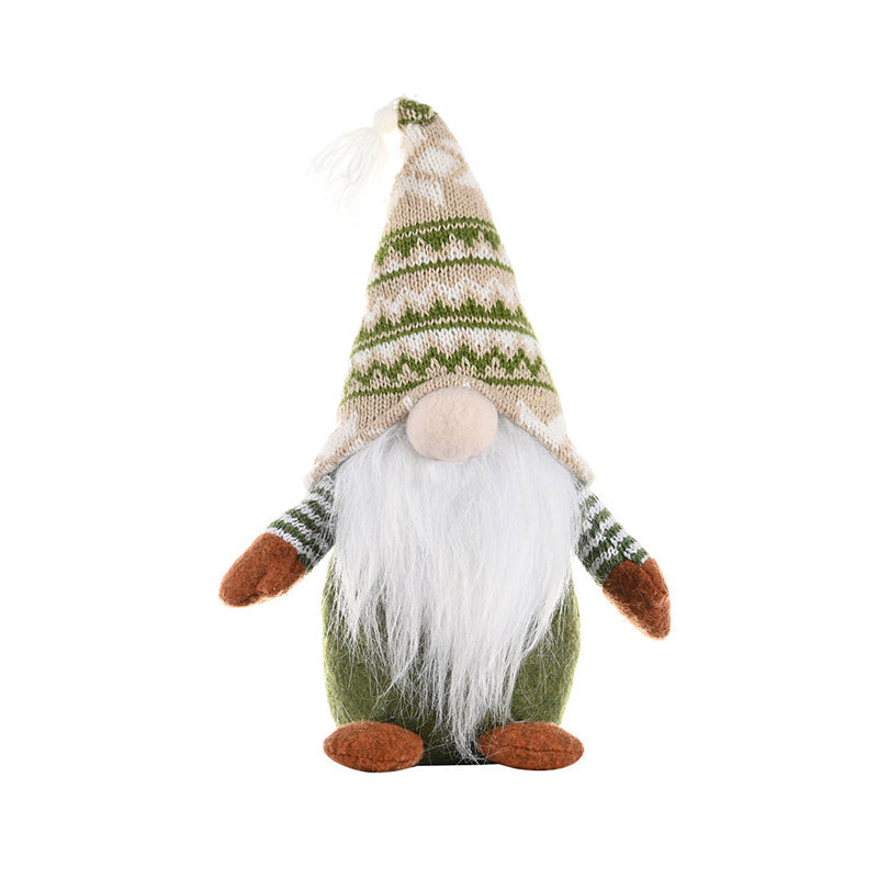Brehn | Weihnachtsgrüne gesichtslose alte Mann-Elfenfigur