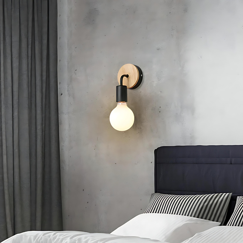 LumiEra - Elegante Wandlampe aus Eisen und Holz im nordischen Stil | Brehn