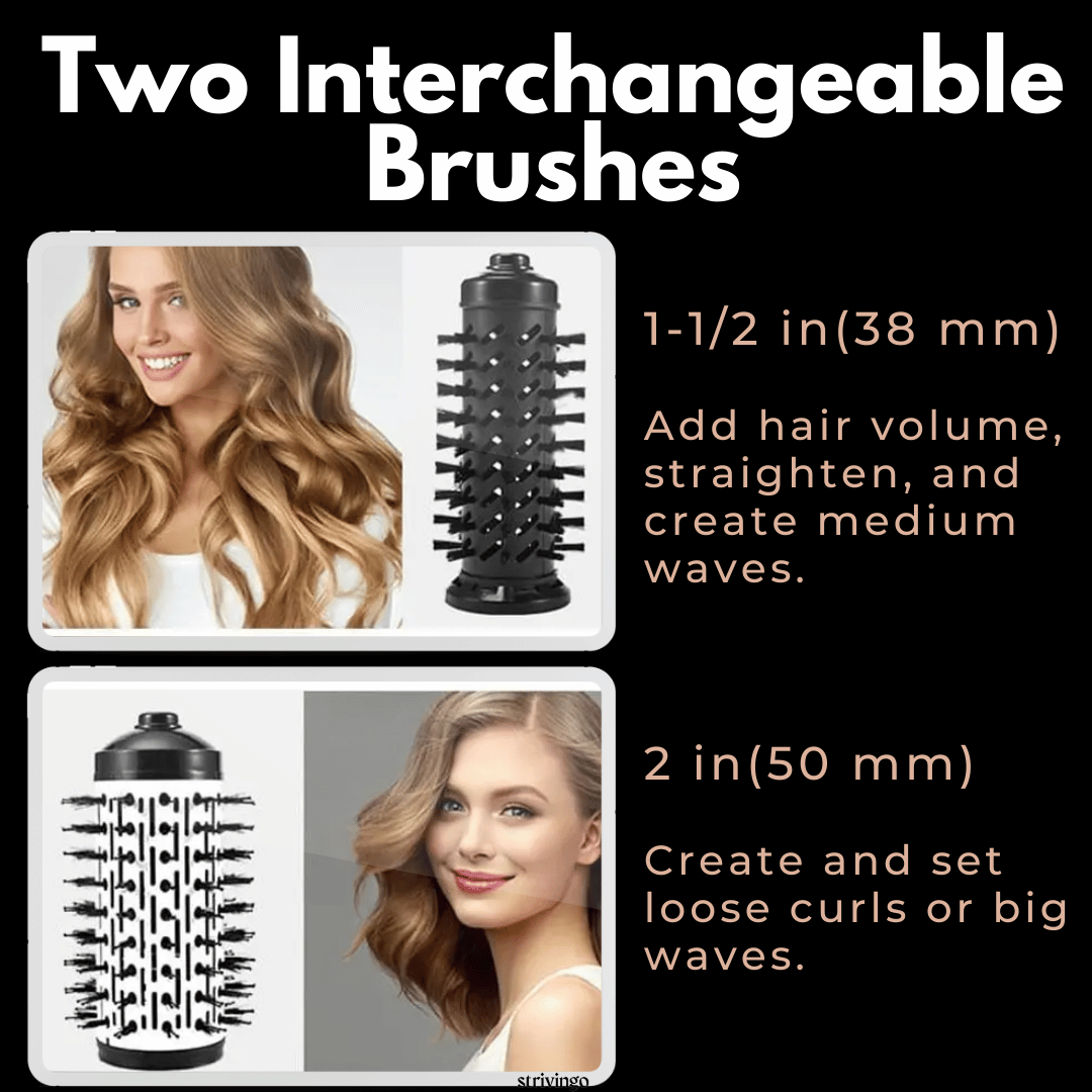 Brehn | 3-in-1 Rotierender Haartrockner und Styler mit einstellbarer Temperatur für mühelose Locken und Wellen