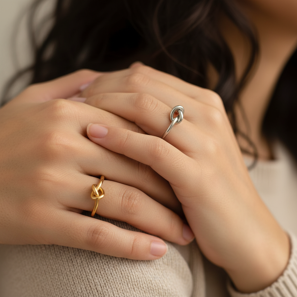 Brehn | Zierliches Herz Knoten Bond Ring