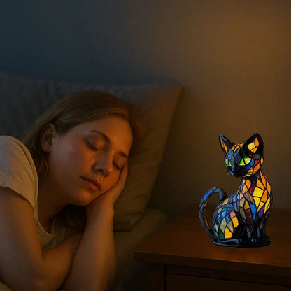 Handgefertigte, leuchtende Katzenlampe von Lumikat – Stimmungslicht und Geschenkidee