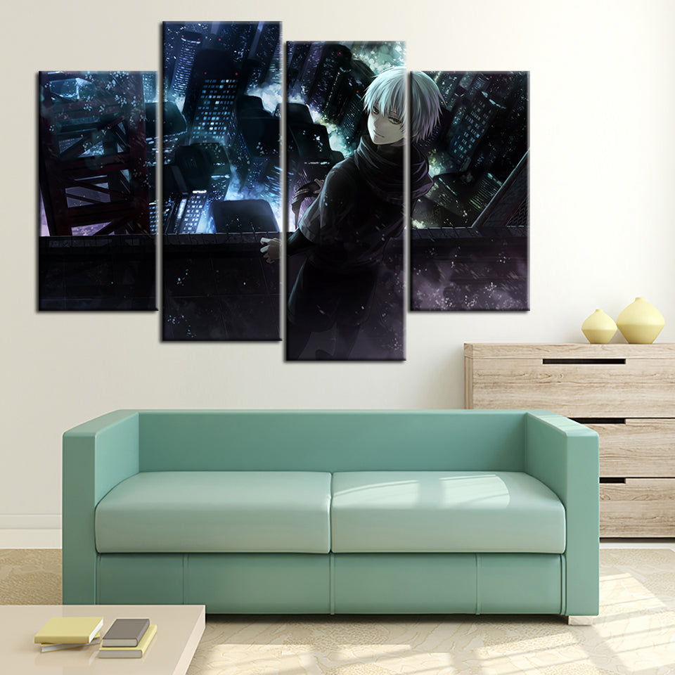 Anime Towers 4 Stück - Leinwand Wandkunst Gemälde