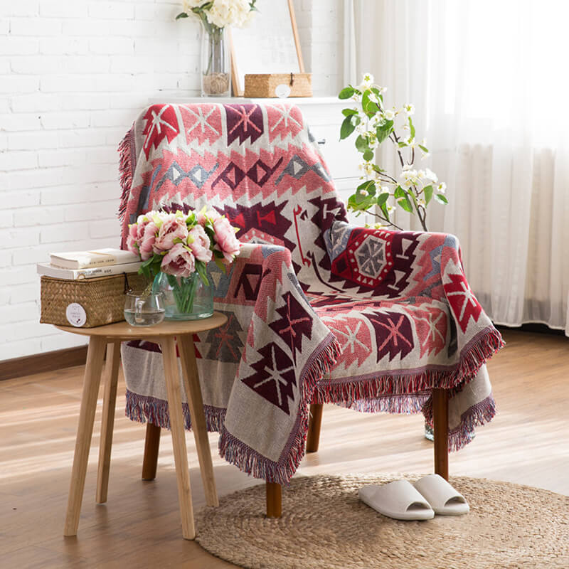 Bohemian Strickwurfdecken für Sofa Dekor
