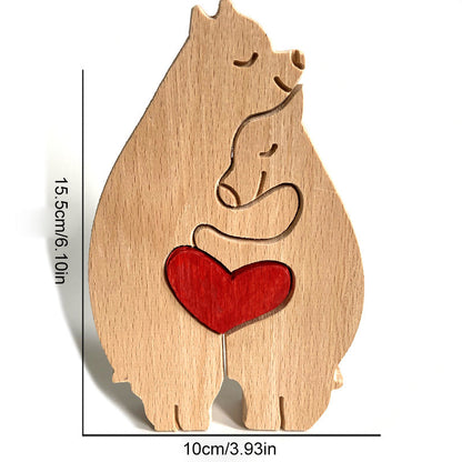 Brehn | Niedliche Tierfamilien-Ornament, Holz-Puzzle-Figur - 🎁Liebesgeschenk
