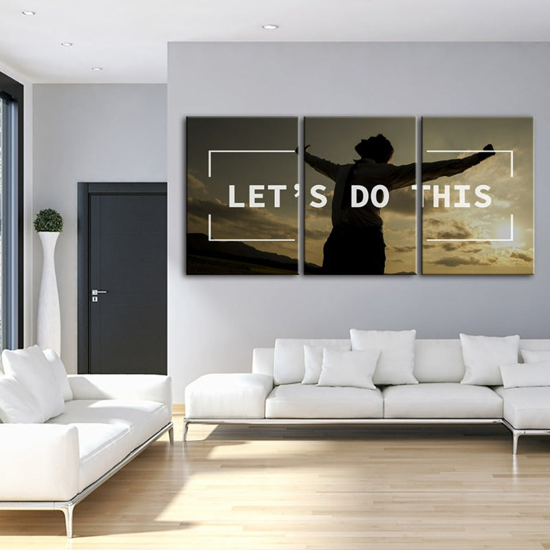 Let's Do This-Canvas Wandkunst Gemälde 3 Stück