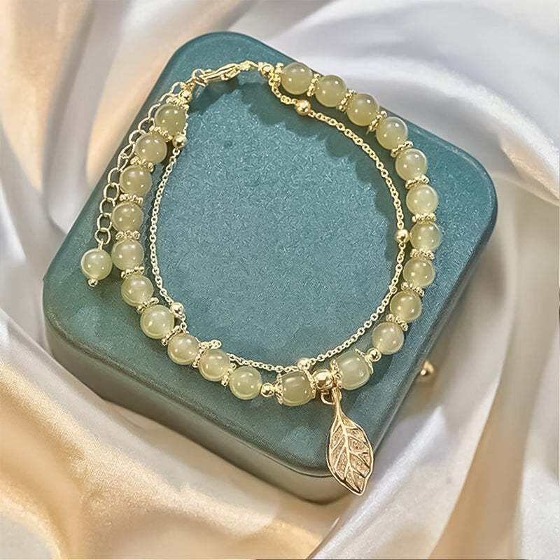 Brehn | Hetian Jade Blattgold Armband