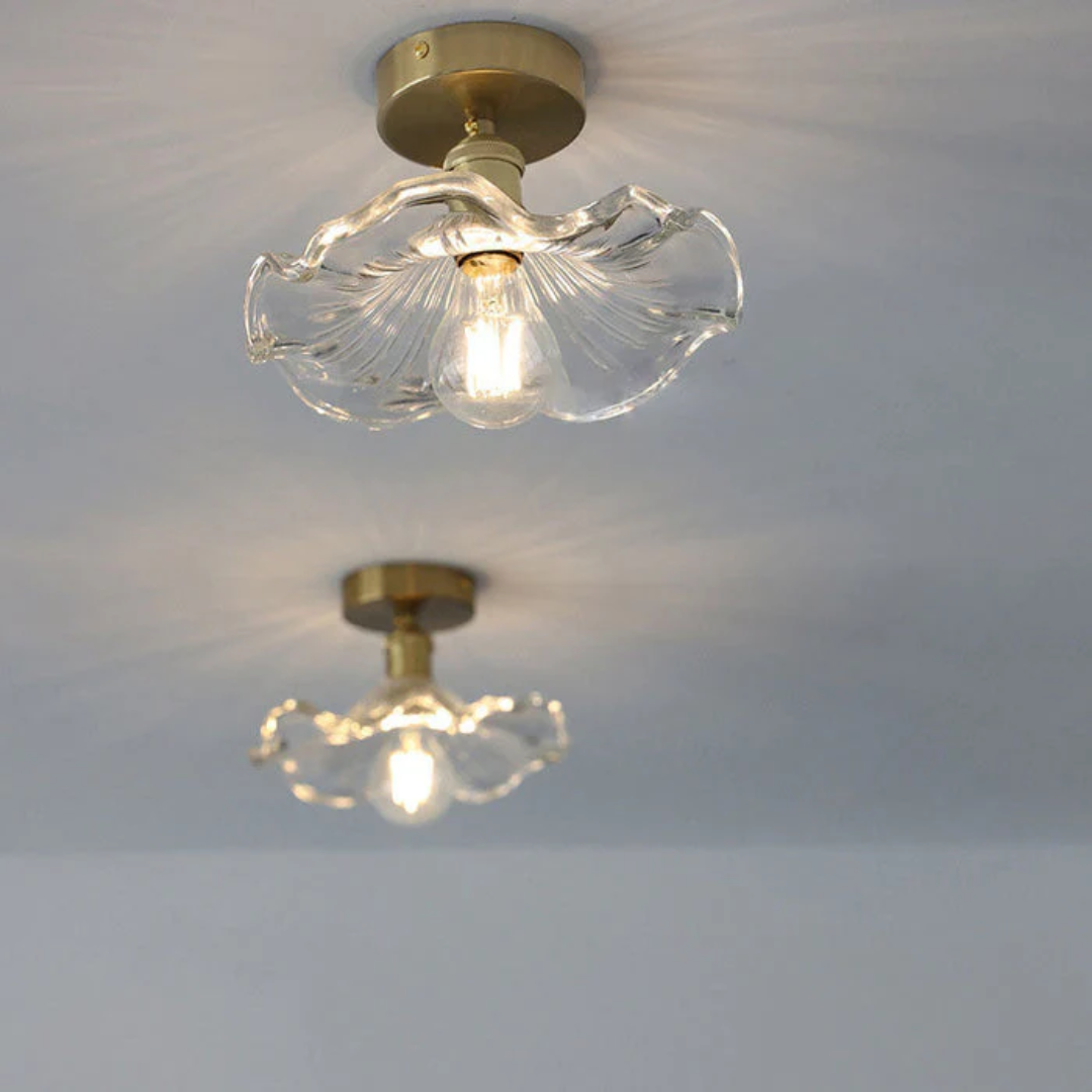 Brehn | Glas Hibiskus Deckenlampe