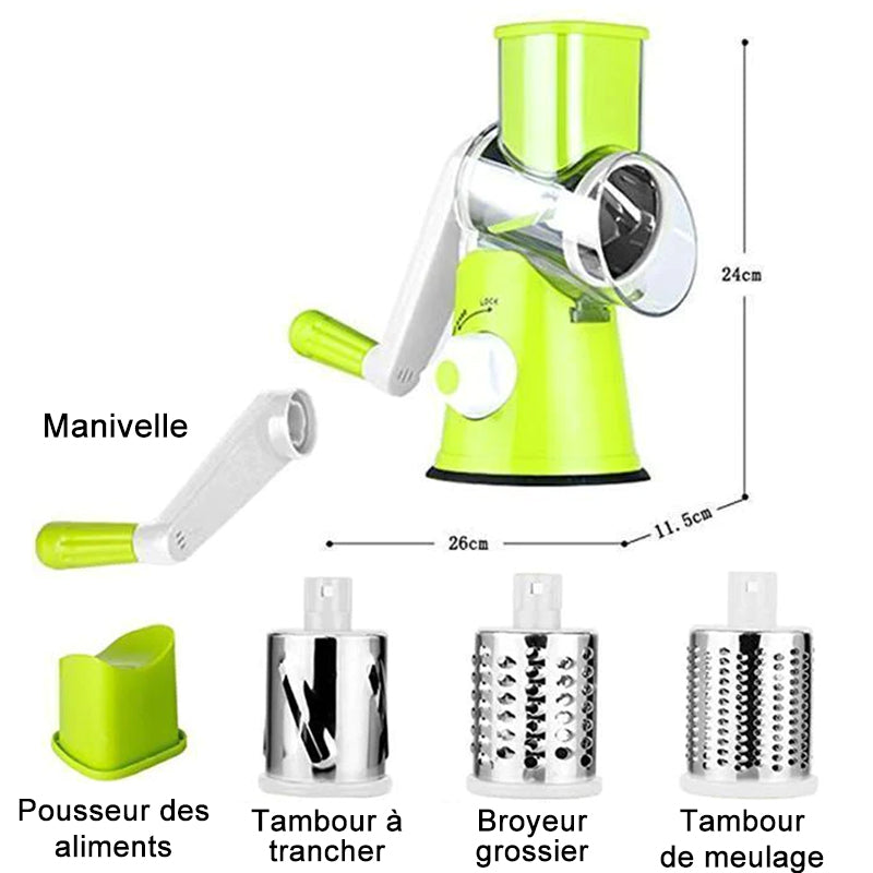 3-in-1 Rotary-Käse-Reibe Gemüseschneider | Brehn