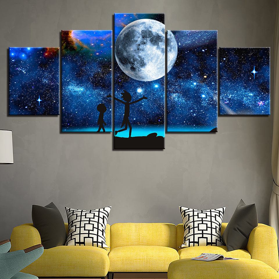 Der Mond in der Galaxie – Leinwandbild