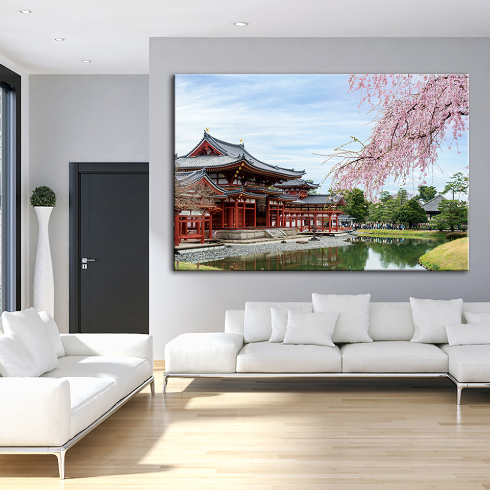 Wunderschöne Kirschblüte - Leinwand Wandkunst Gemälde