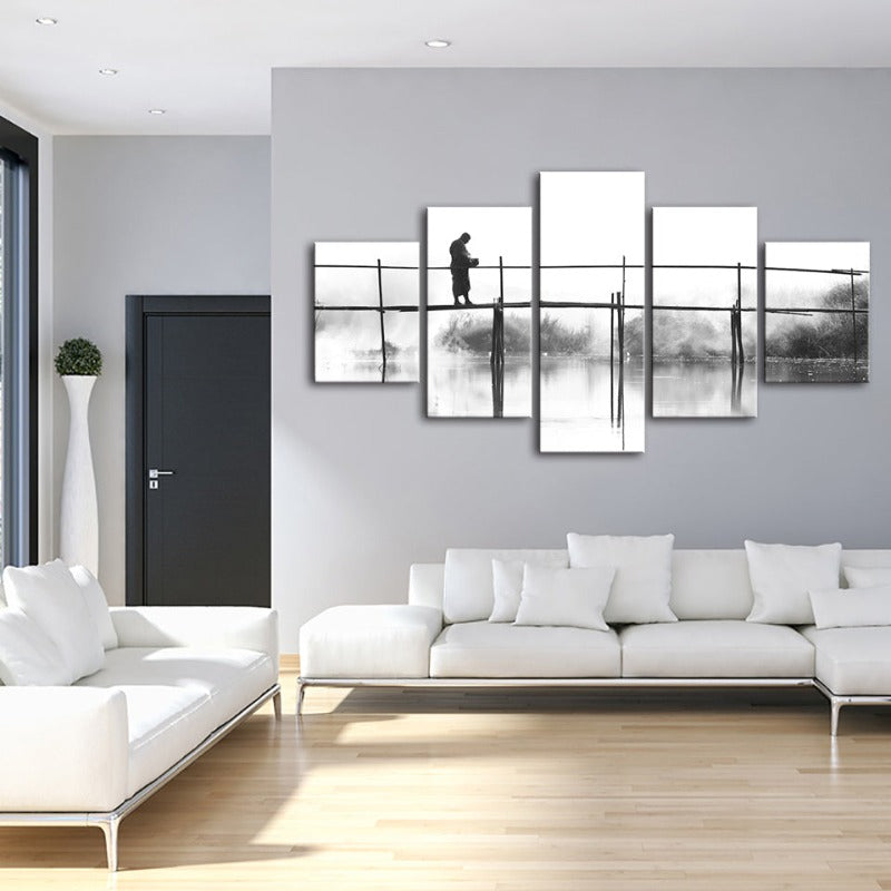 5-Teiliges Wasserbrücke - Leinwand Wandkunst Malerei