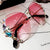 Brehn | 2022 Vintage Mode Randlose Kristall Sonnenbrille
