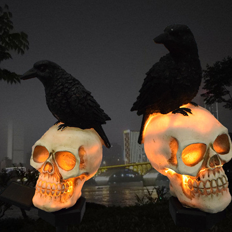 Brehn | Halloween Solar Schädel Krähen Dekorative Lichter