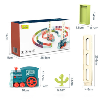 Brehn | Domino-Zug-Baustein-Set, das Baustein-Spielzeug zusammenbaut