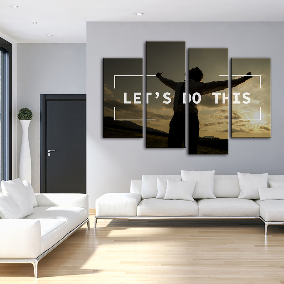 Lass es uns tun 4-teilig - Leinwand Wandkunst Gemälde