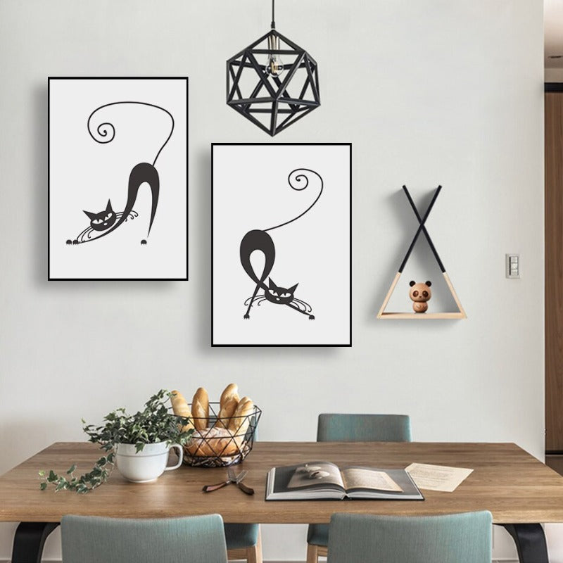 Tanzende Katzen - Leinwand Wandkunst Malerei