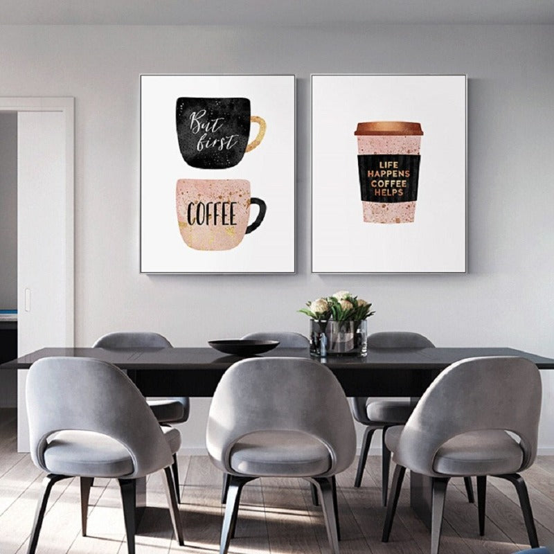 Trink Kaffee Tu Gutes - Leinwand Wandkunst Gemälde