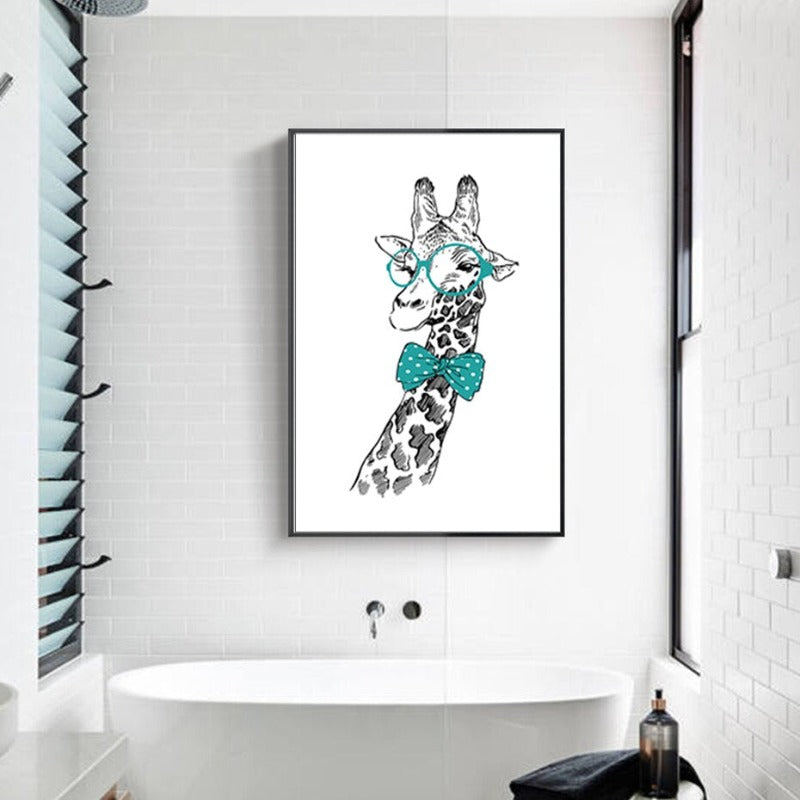 Minimalistische Tiere Giraffe Krawatte Nordisches Poster - Leinwand Wandkunst Gemälde