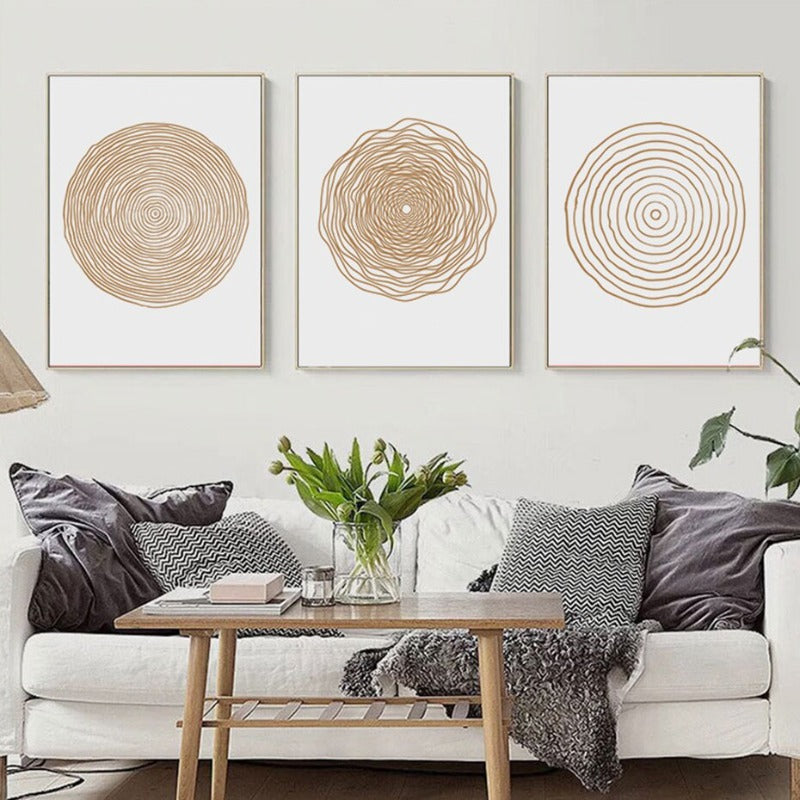 Minimalistische Geometrische Abstrakte Kreis - Leinwand Wandkunst Gemälde