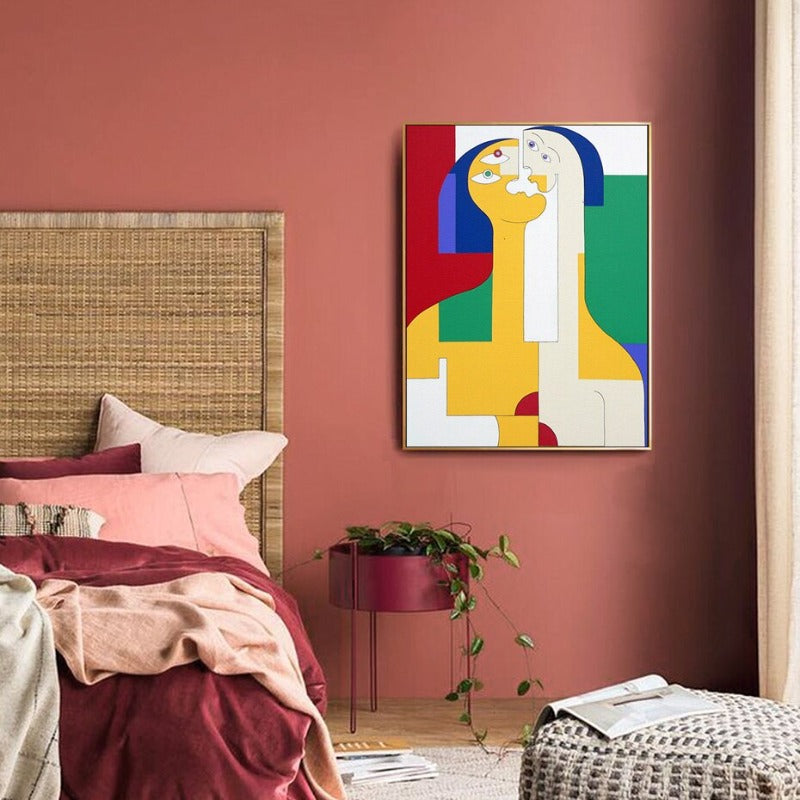 Figure Familie - Leinwand Wandkunst Gemälde