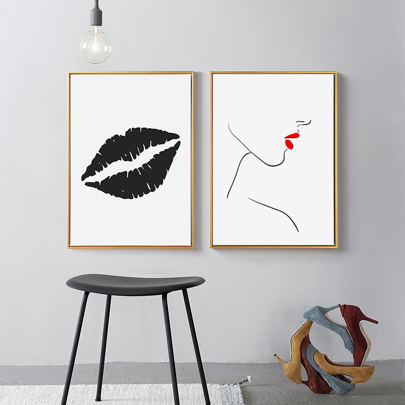 Makeup Lippen - Leinwand Wandkunst Gemälde