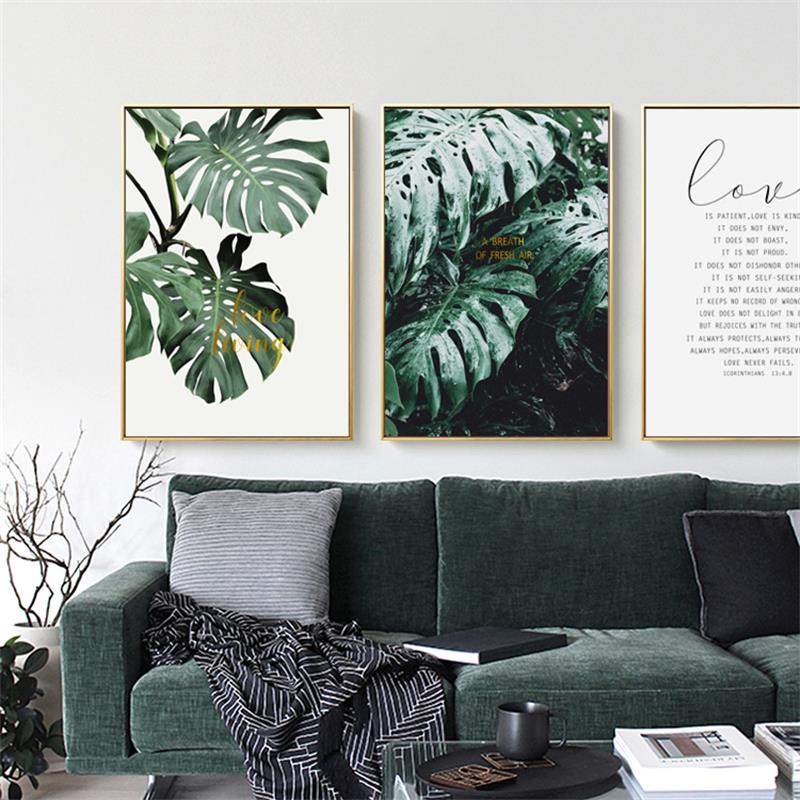 Grüne Schildkrötenblätter - Leinwand Wandkunst Malerei