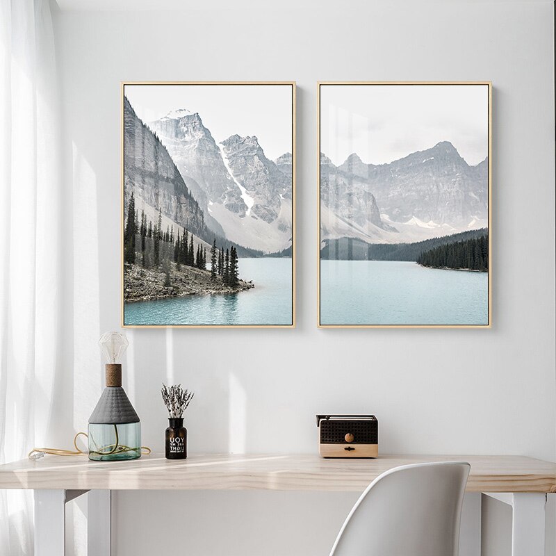 Berglandschaft Reiseposter - Leinwand Wandkunstmalerei