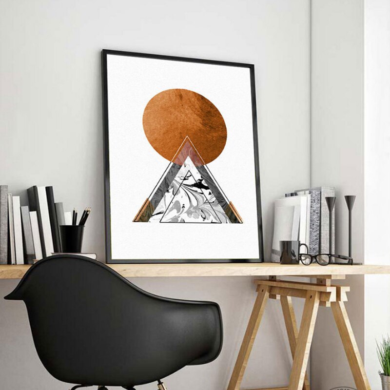 Mountain Peak Sunrise Nordic Poster - Leinwand Wandkunst Gemälde