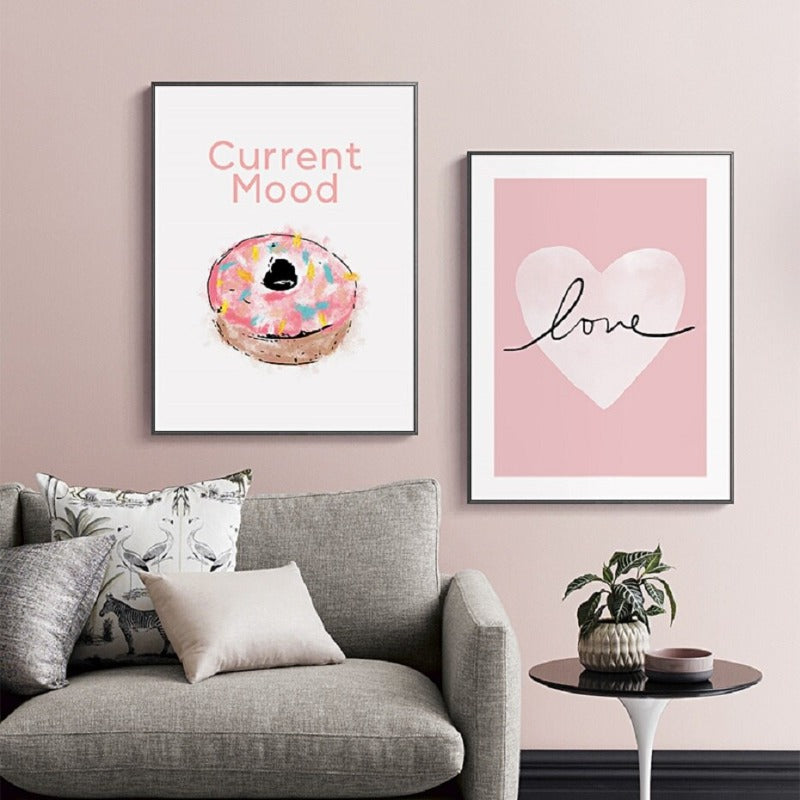 Pink Sweet-Heart Skandinavien - Leinwand Wandkunst Malerei