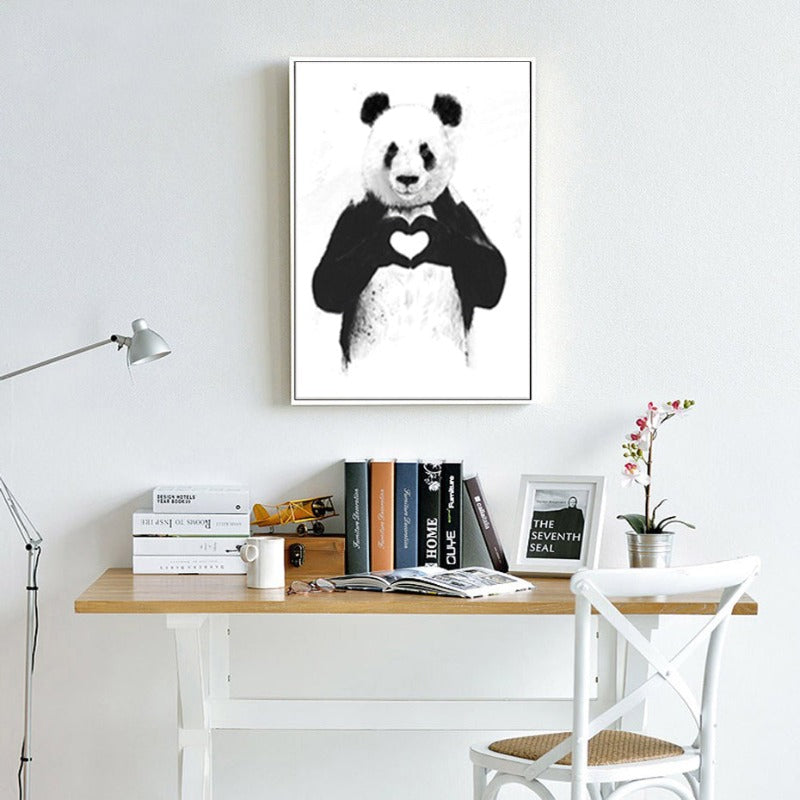 Lustiger Boxen Panda Tier Banksy - Leinwand Wandkunst Malerei