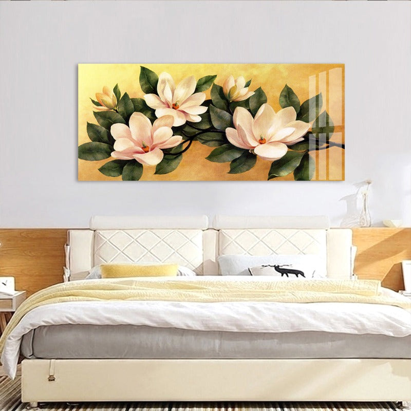 Vintage-Magnolien-Blumenposter – Leinwandbild