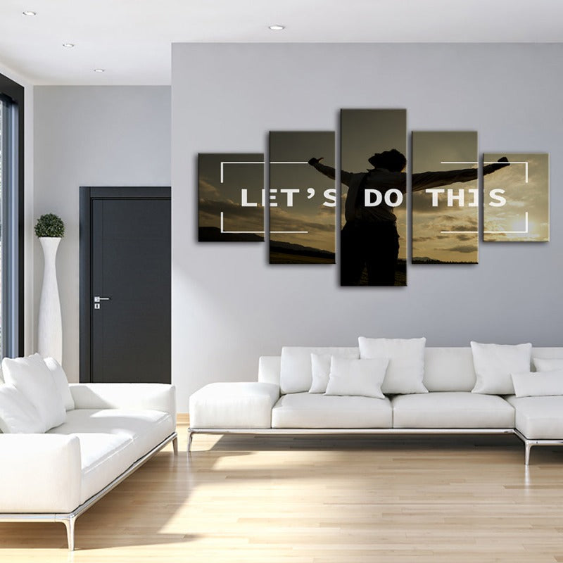 5 Stück Lass uns das machen - Leinwand Wandkunst Gemälde