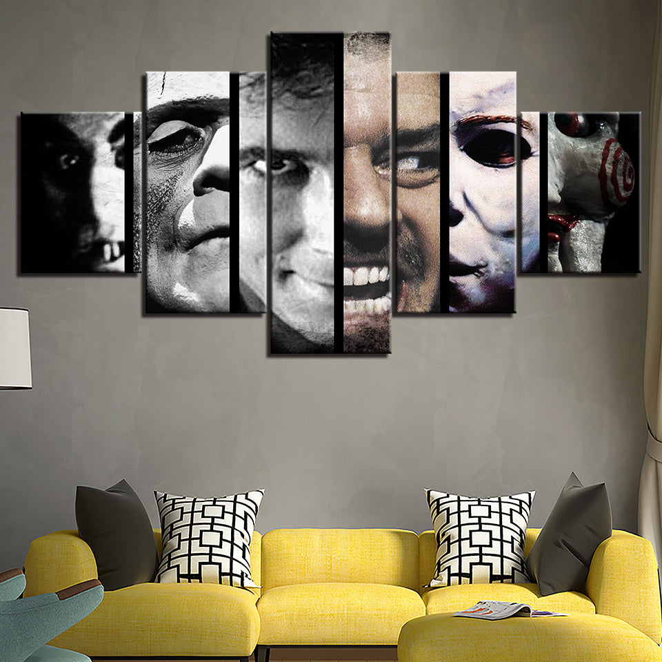 Horrorfilme Charaktere - Leinwand Wandkunst Gemälde