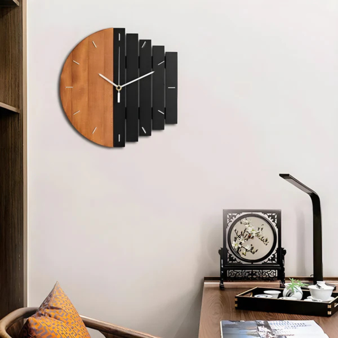 Brehn | Große Holz-Wanduhr für das Wohnzimmer