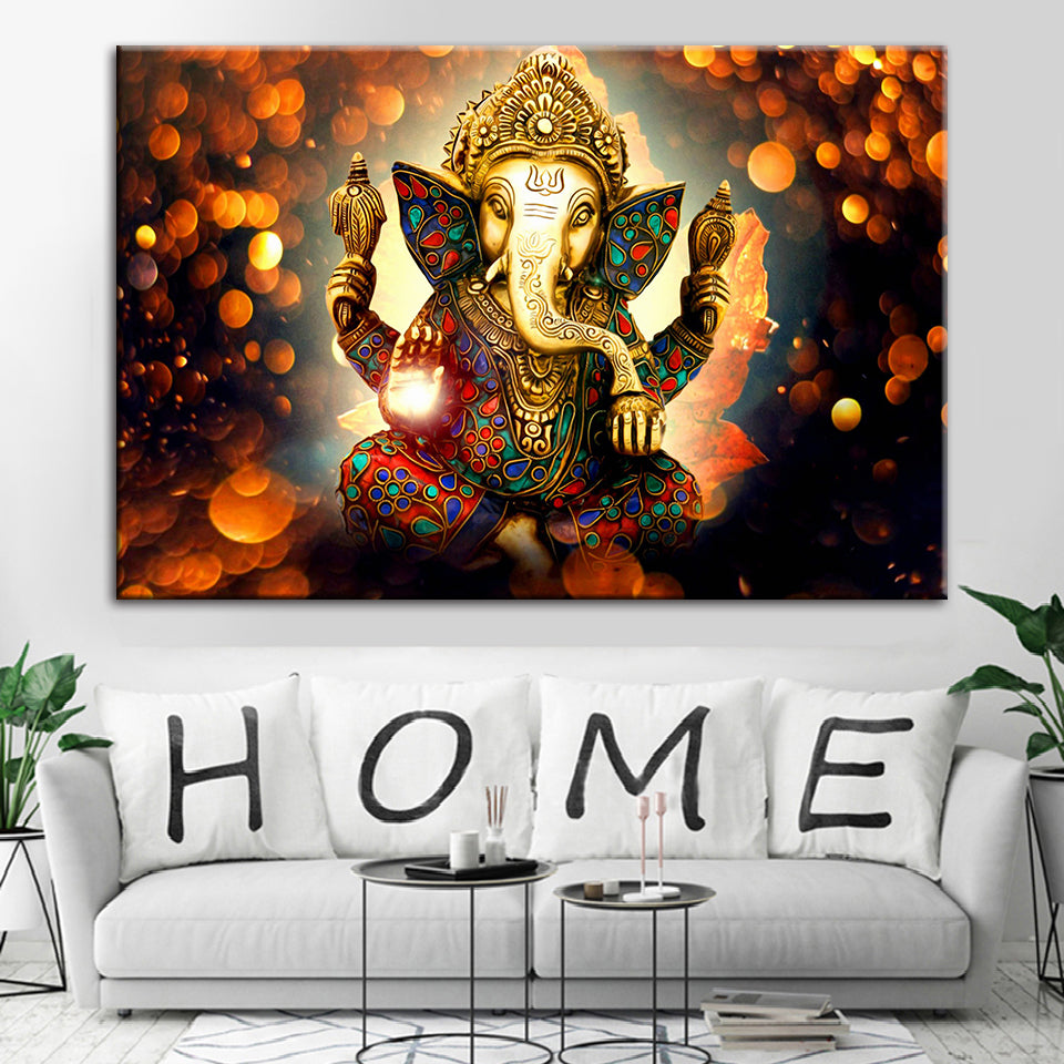 Hindu Lord Ganesha - Leinwand Wandkunst Malerei