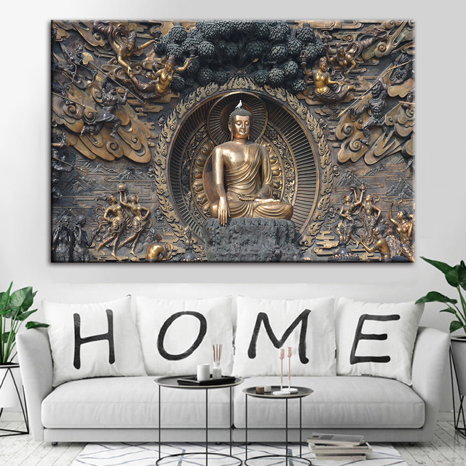 Mahavira Friedlich - Leinwand Wandkunst Gemälde
