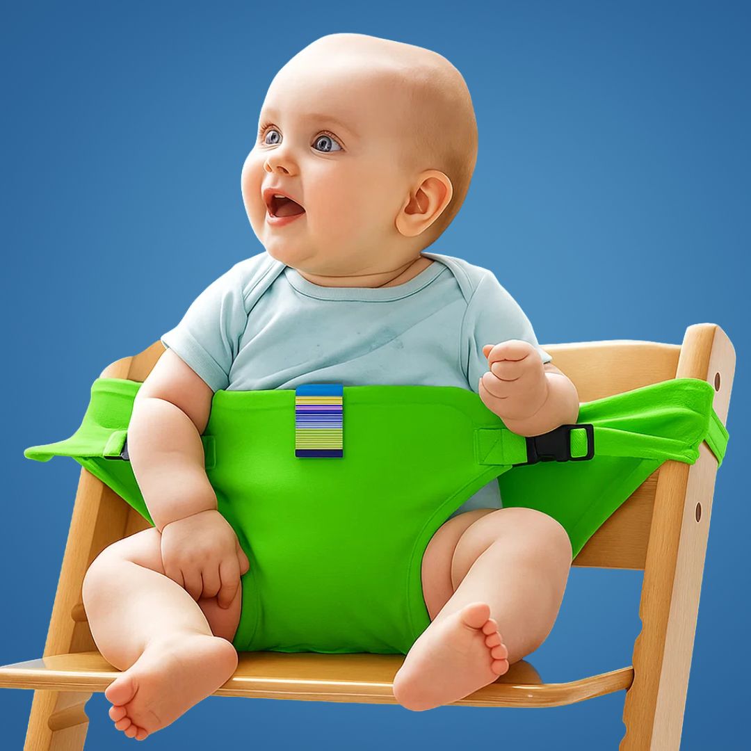 SeatGuard | Kindersitzgurt – Sicherer verstellbarer Sitz – Atmungsaktiver Baumwollstoff – Tragbare Sicherheitslösung zum Essen für reisende Eltern Brehn