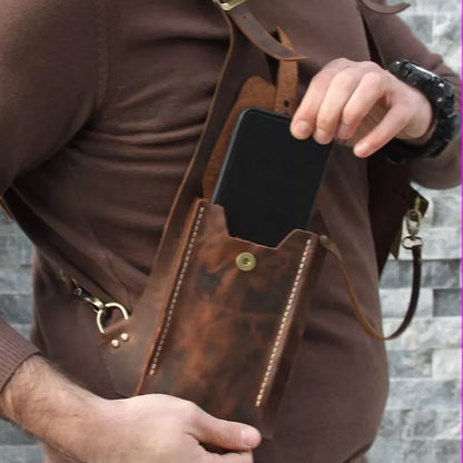 Mittelalterliche Steampunk-Retro-Schultertasche mit Schultergurt