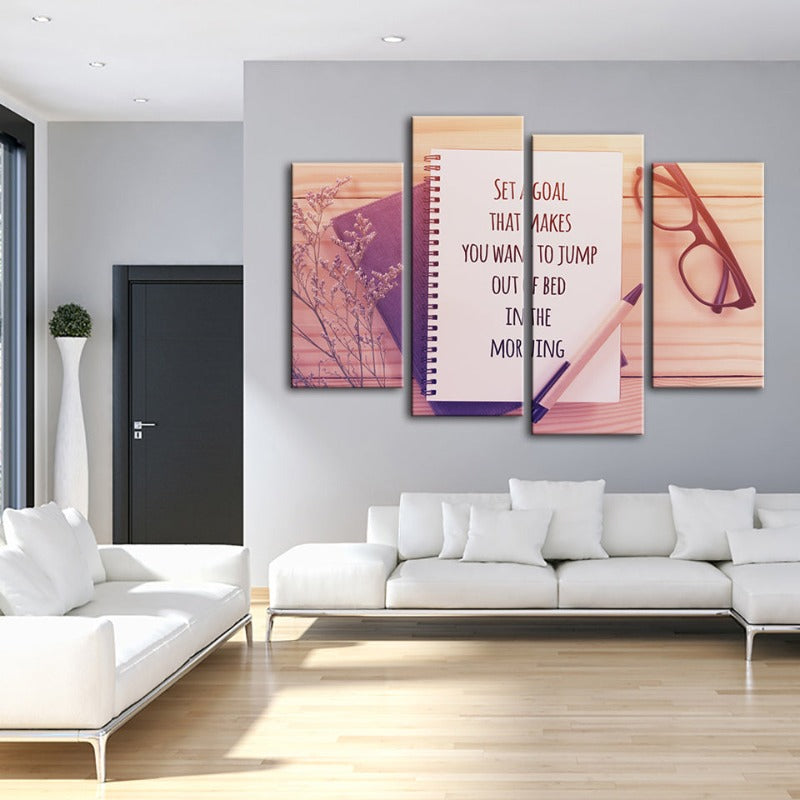 4-teiliges inspirierendes Kunstwerk - Leinwand Wandkunst Gemälde