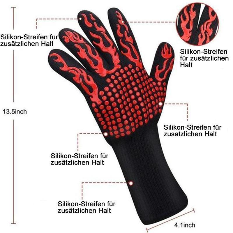 Bequee professionelle Grillhandschuhe hitzebeständige Handschuhe - 1 Paar | Brehn