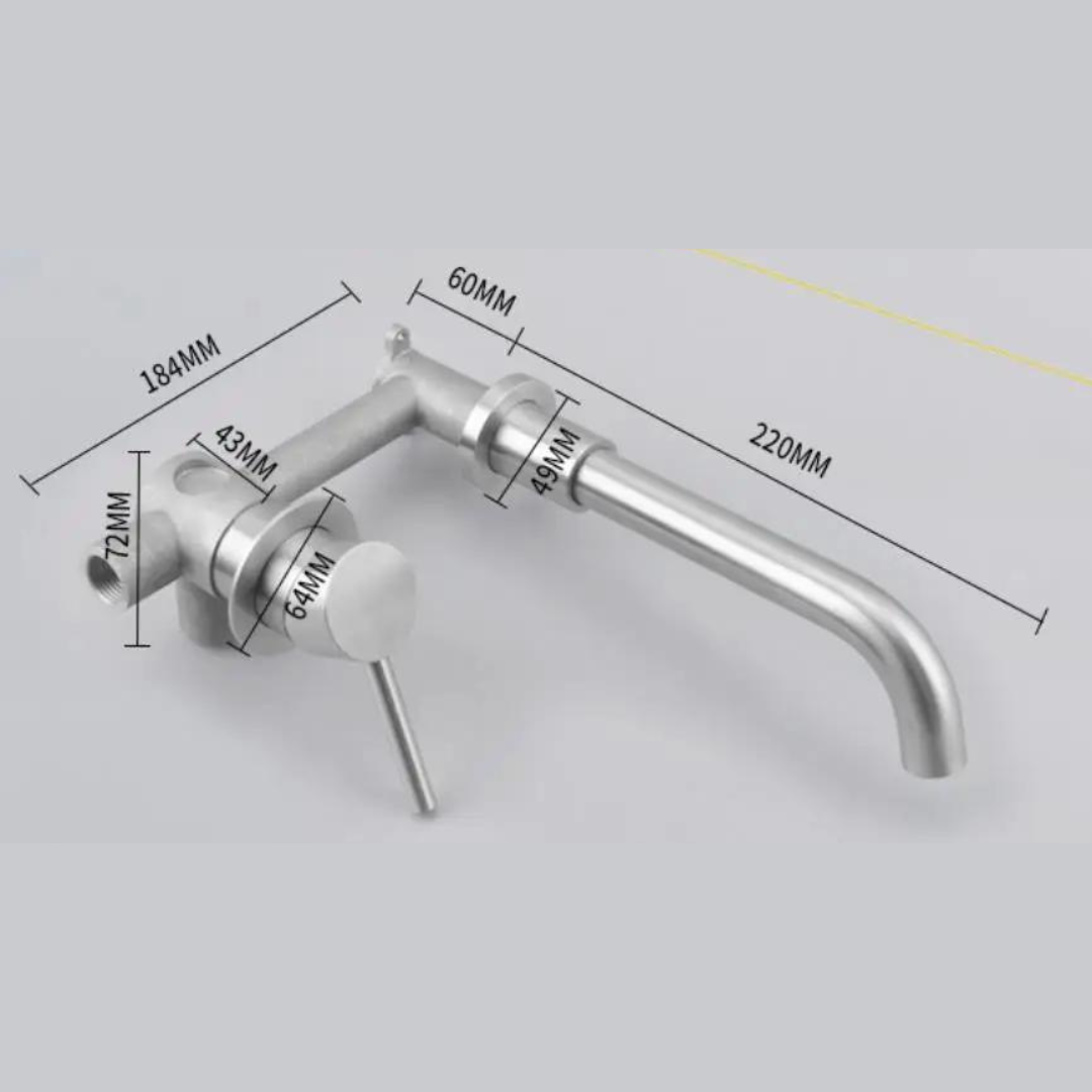 Brehn | Moderne Wandmontage-Waschtischarmatur mit geb brushed Nickel-Finish