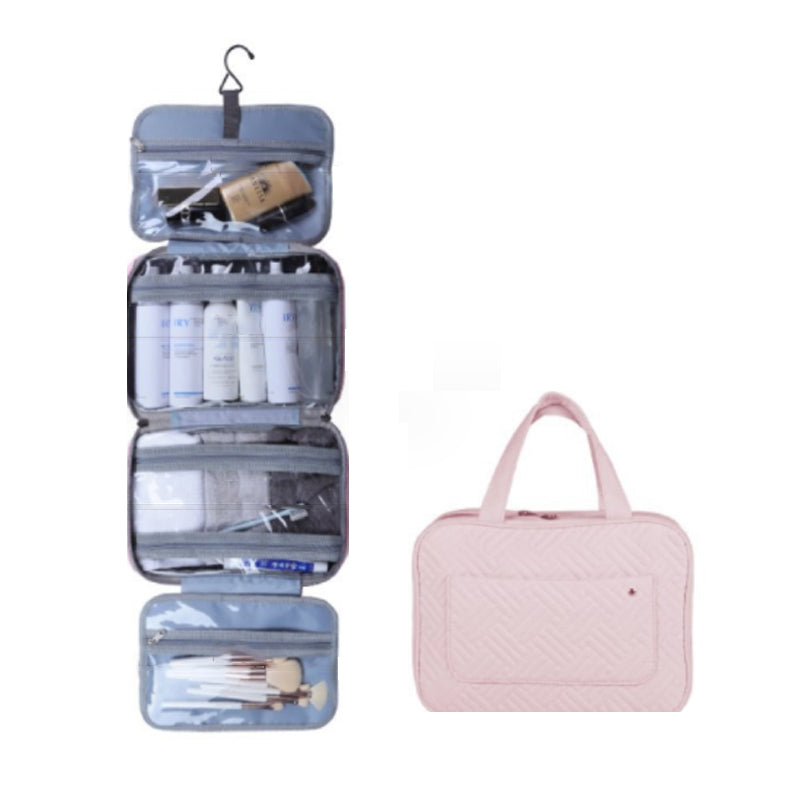 Brehn | Travelique Reise-Kosmetik-Organizer | Kompakt & Wasserabweisend | Mit 4 Fächern & 360° Haken | Für Damen & Herren