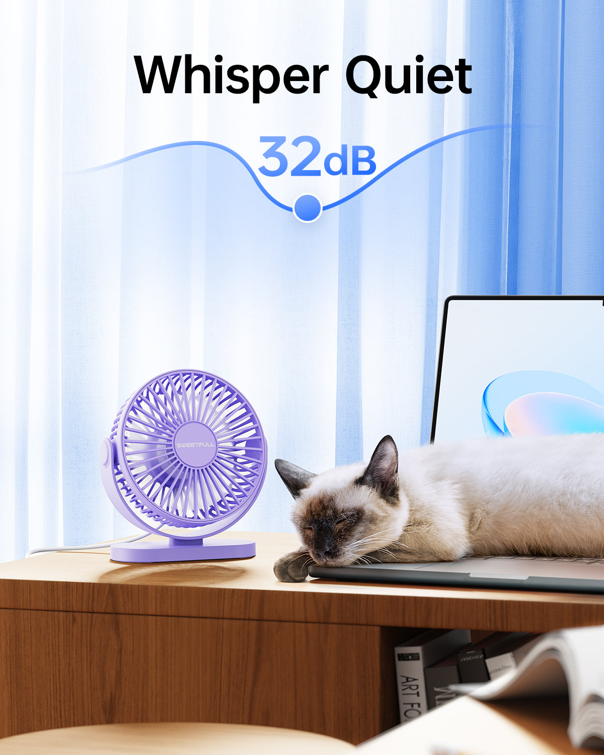2-in-1 Hook & Desk Fan - 3-Geschwindigkeit mit 360° Rotation | Brehn