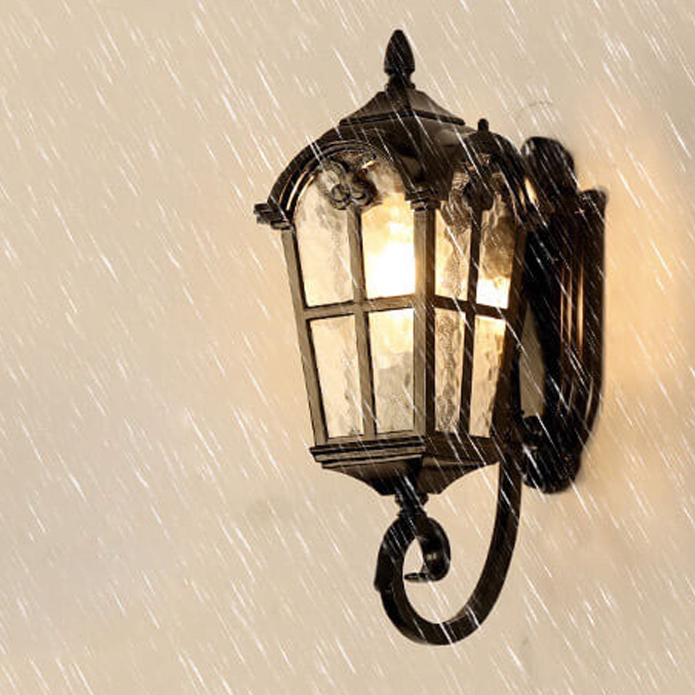 Europäische Retro-Glas-Aluminium-Laterne Außen wasserdicht 1-Licht-Wandleuchte Lampe | Brehn
