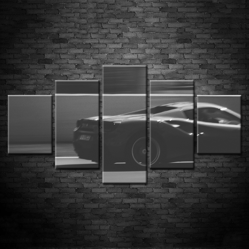 Pieces - Verschwommen - Schwarz & Weiß Ca5 r - Leinwand Wandkunst Gemälde
