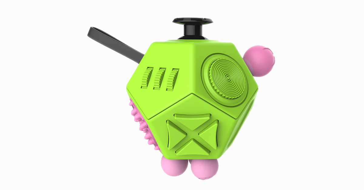 Fidget Dodecagon – 12-seitiger Fidget Cube lindert Stress und Angstzustände, reduziert Depressionen, Würfel für Kinder und Erwachsene mit ADHS, ADS, Zwangsstörungen und Autismus